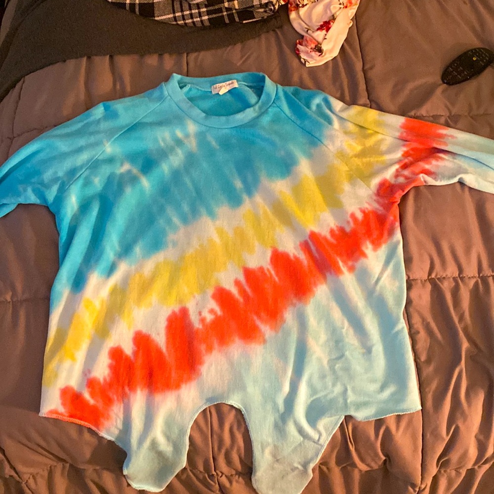 Tie dye sweatshirt crop top